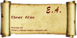Ebner Alex névjegykártya
